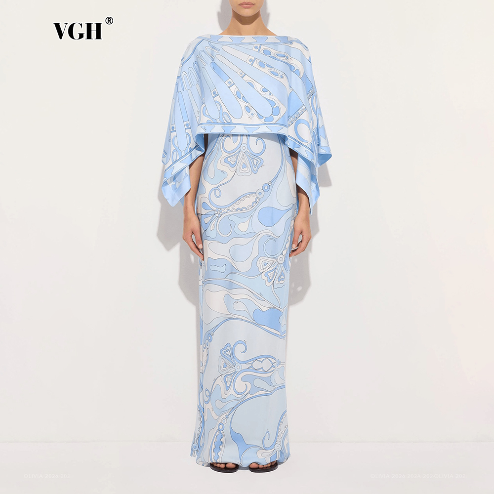 Women'S Formal Wear Suits - VGH Jasnoniebieski Abstrakcyjny Wzór Dwuczęściowy Zestaw