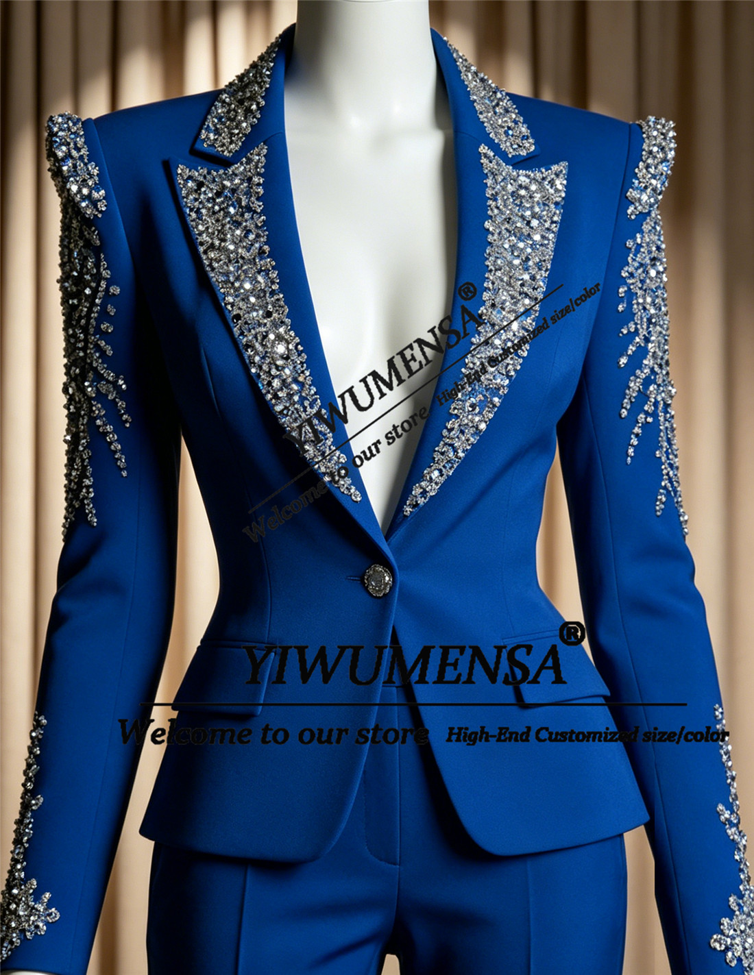 Women'S Formal Wear Suits - Luksusowe damskie garnitury dwuczęściowe z kryształkami