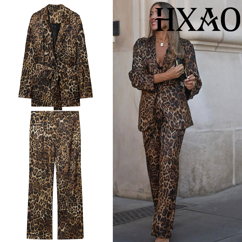 Women'S Formal Wear Suits - Zestawy spodni HXAO Leopard, 2-częściowy zestaw,