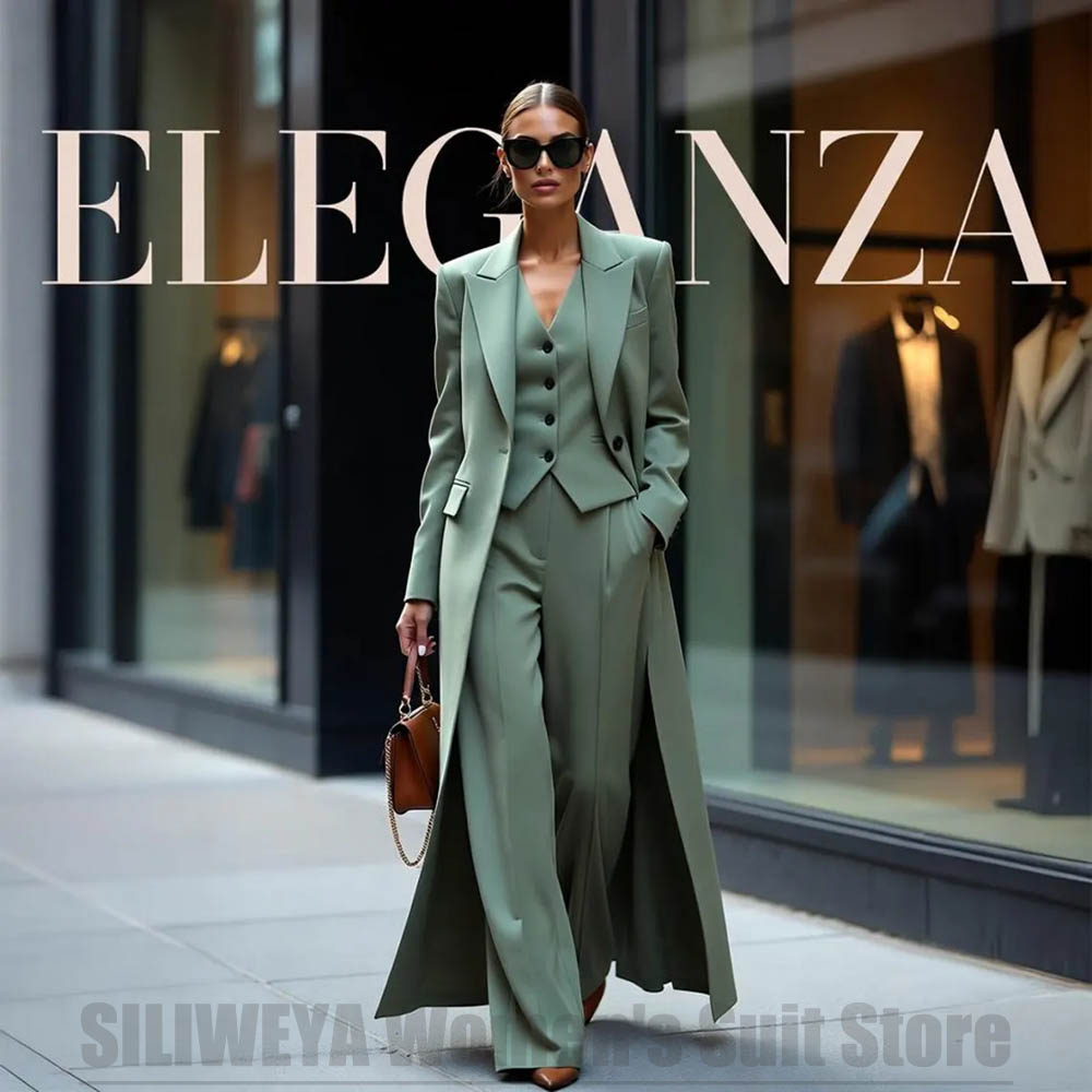 Women Formal Wear Shirts - Elegancki damski garnitur trzyczęściowy z ostrymi