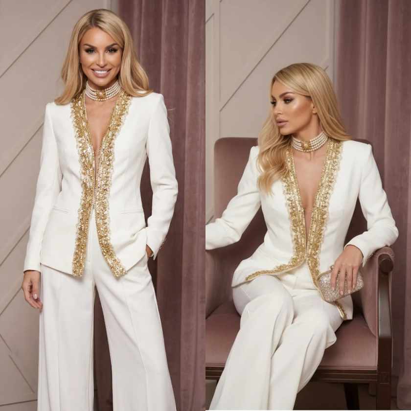 Women Formal Wear For Graduation - Dwuczęściowe damskie garnitury spodniowe na pokaz