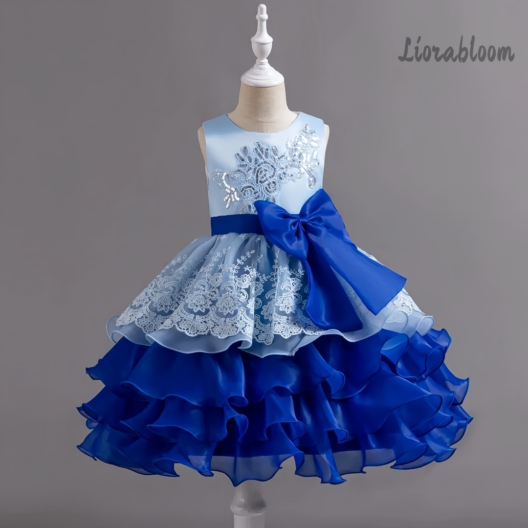 Formal Wear Women Us - Sukienka dla dziewczynki z dużą kokardą,