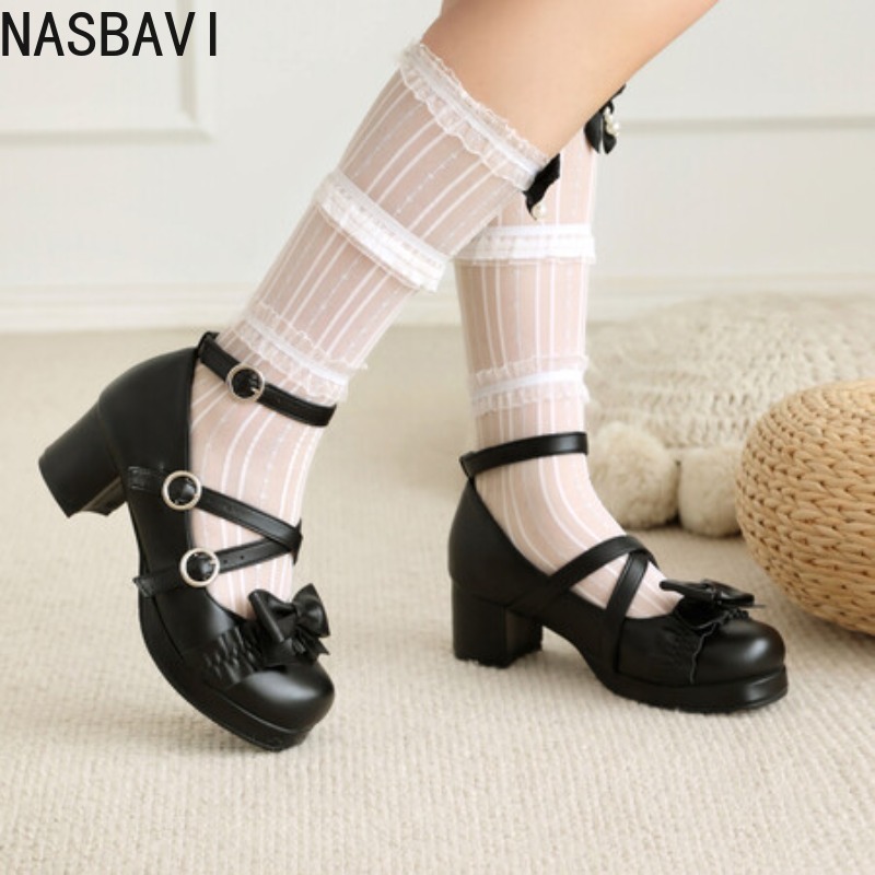 Women Formal Office Wear Tops - NASBAVI Damskie buty Lolitas Mary Janes