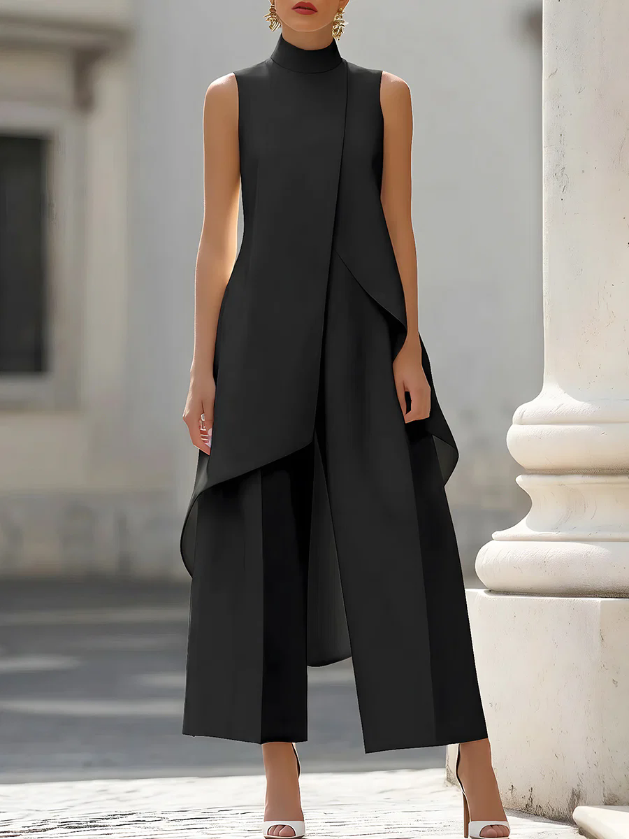 Formal Wear Women Us - Kombinezon bez rękawów z wysokim dekoltem,