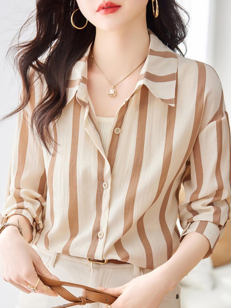 Women Formal Wear Shirts - Morelowa koszula z długim rękawem w