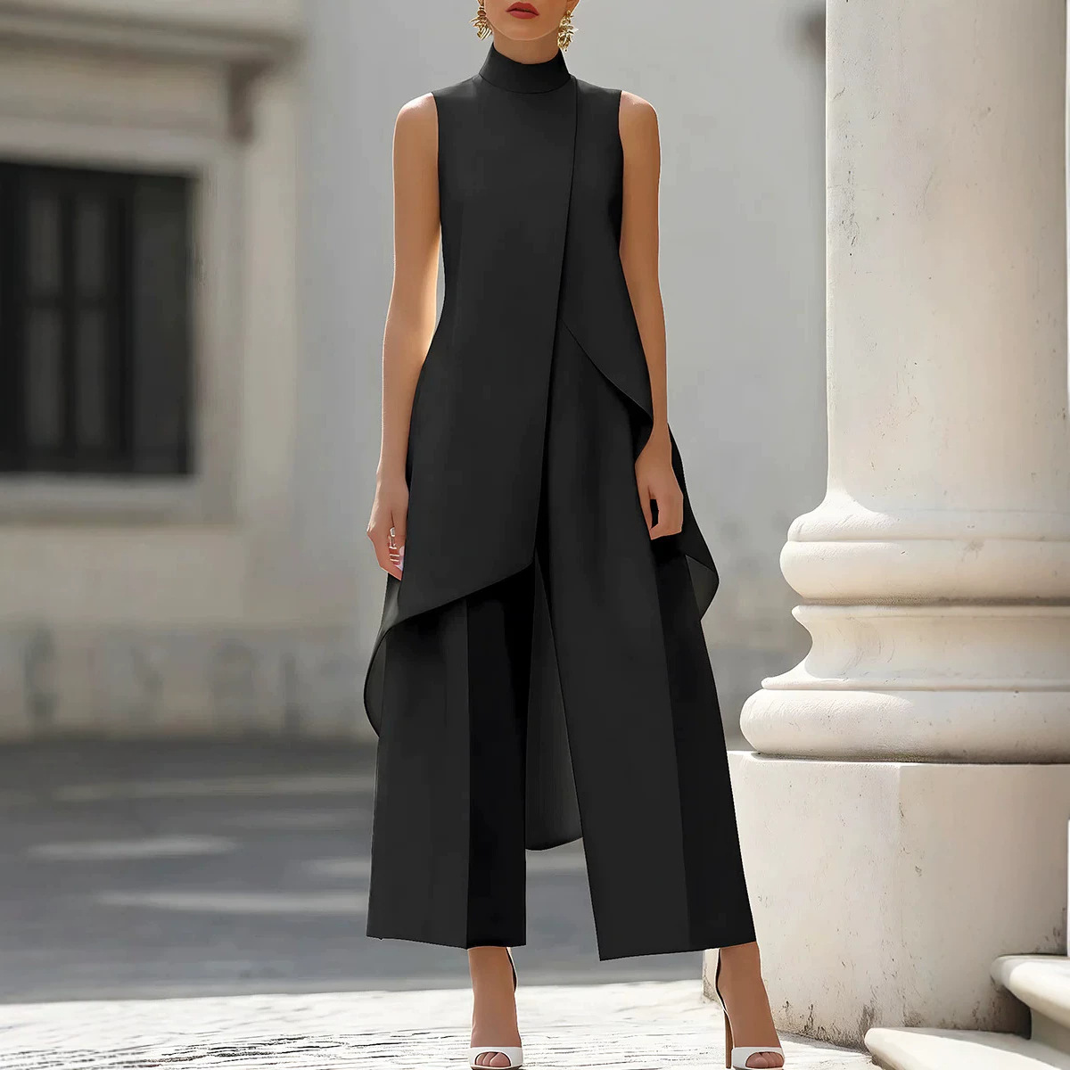 Damski zestaw dwuczęściowy: be – Women'S Formal Wear Pants recenzja i cena