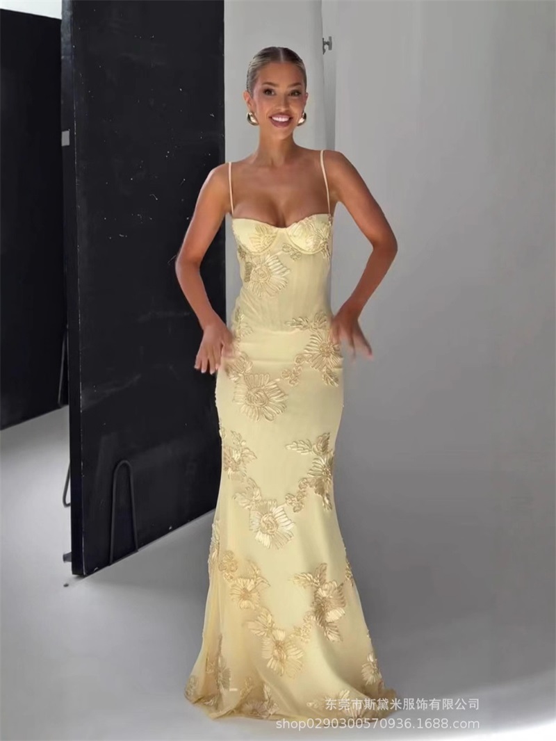 Żółta Sukienka Wieczorowa Dams – Women'S Holiday Formal Wear recenzja i cena