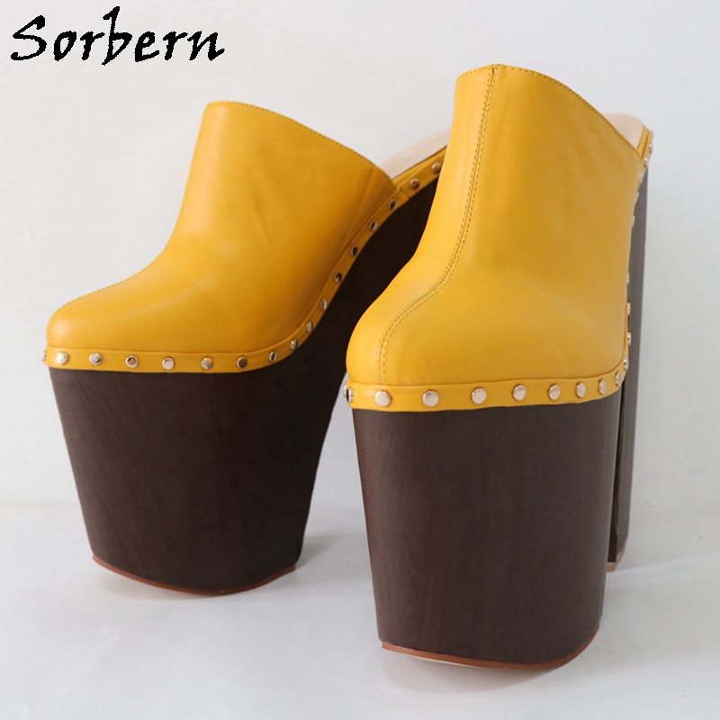 Sorbern brązowo-żółty buty Pum – Pump Heel Block recenzja i cena