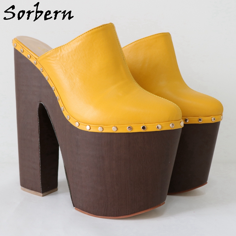 Sorbern brązowo-żółty buty Pum – Pump Heel Block recenzja i cena