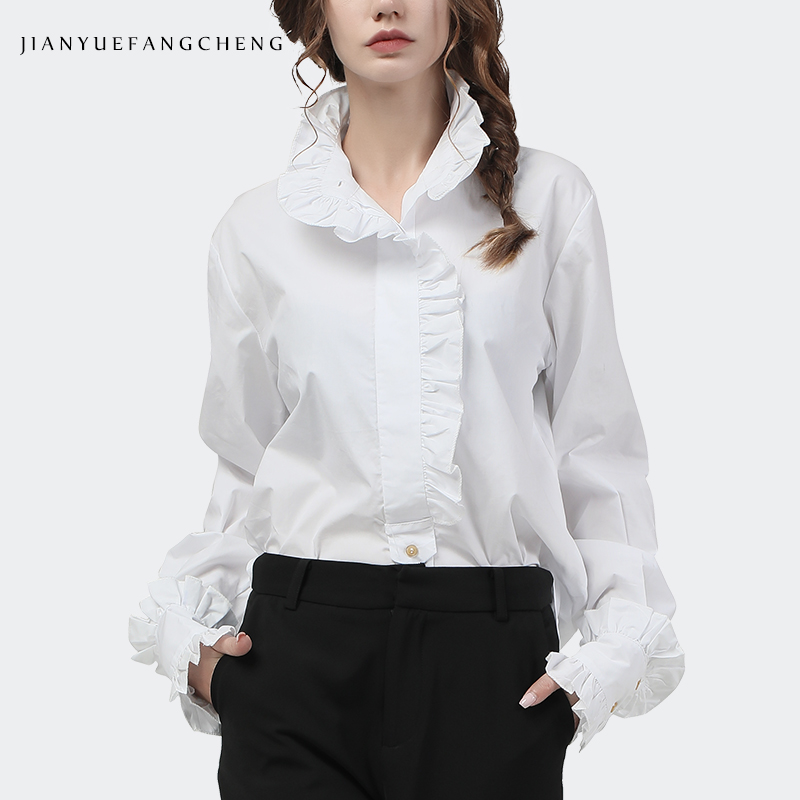 Eleganckie falbany damskie bia – Women Formal Office Wear Tops recenzja i cena