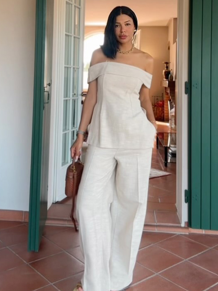 Damski komplet: luźne spodnie  – Women'S Formal Wear Pants recenzja i cena